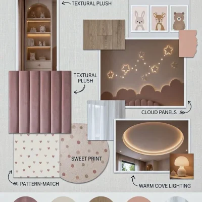Project 5 ( Interior spaces) kids bedroom moodboard